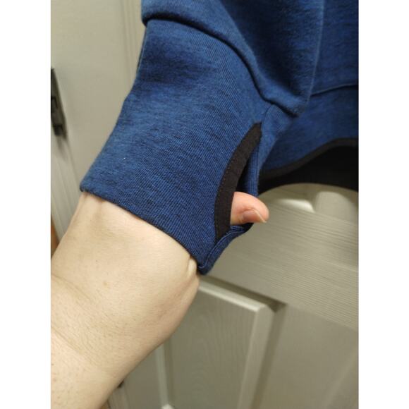 Champion C9 Women's Size XL Blue Funnel Mock Neck Thumb Hole Pullover Sweatshirt - Picture 3 of 5